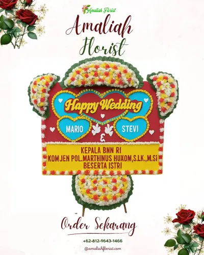 Karangan Papan Bunga Pernikahan di Tongole